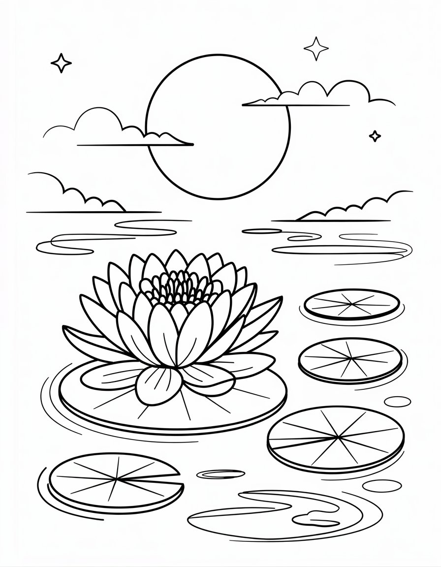 Midnight Water Lily